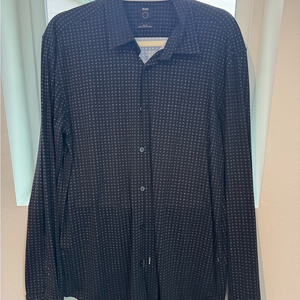 Hugo Boss Dark Patterned Slim Fit Shirt